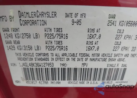 2006 Jeep Liberty Sport from USA, damaged, VIN 1J4GL48K36W127053